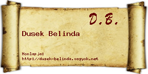 Dusek Belinda névjegykártya